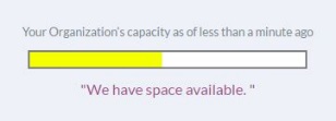 Yellow bar indicating We have space available